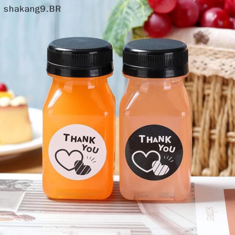 Recipiente De Bebida Sha 4 Unidades De Garrafas De Suco 120ml Vazio Transparente Café Milktea Garrafa De Plástico Quadra