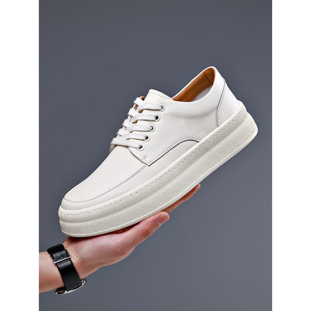 Sapatos brancos de negócios verão aumentando sola grossa estilo simples sapatos de trabalho masculino Street Wear High-E