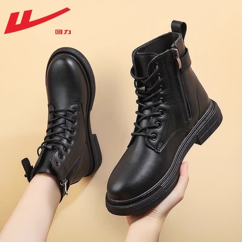 Puxar para trás botas femininas botas de algodão Martin botas outono inverno novo estilo botas curtas mais sapatos de co