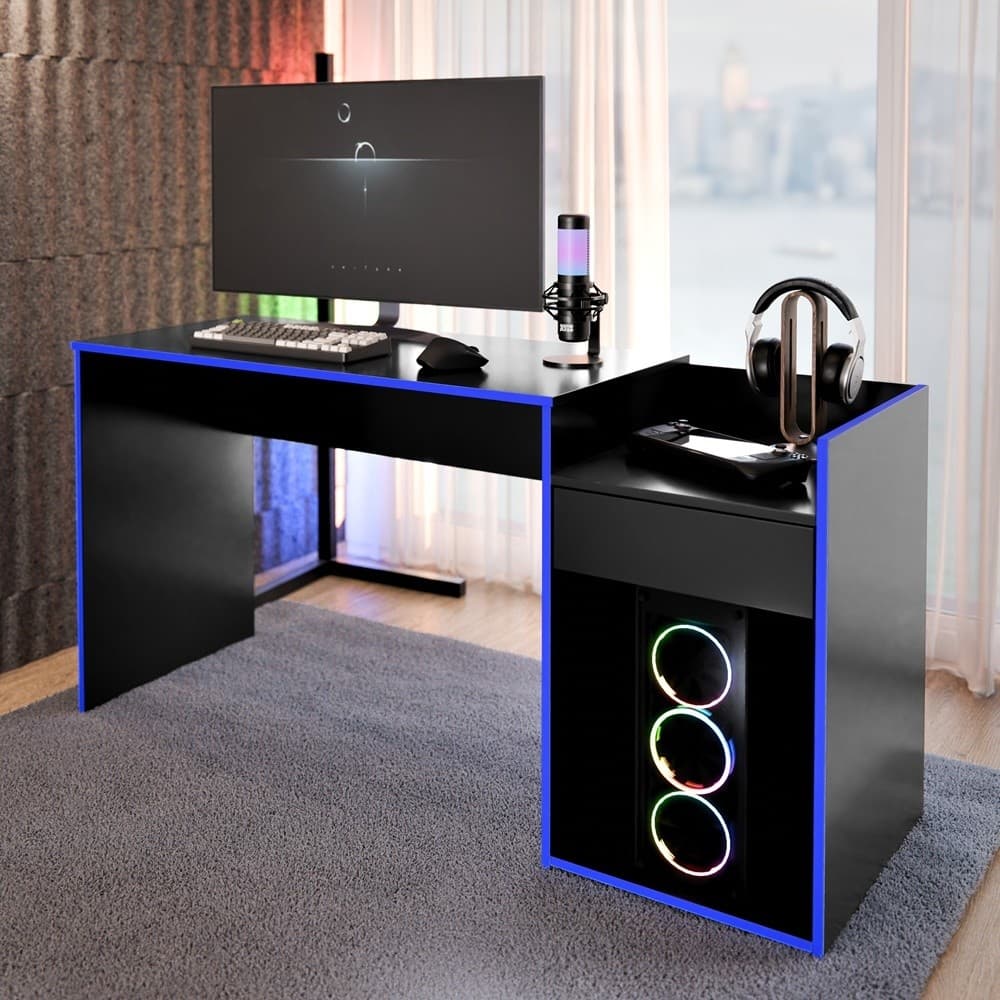 Mesa de Escritório Escrivaninha para Desenho e PC Gamer Eros