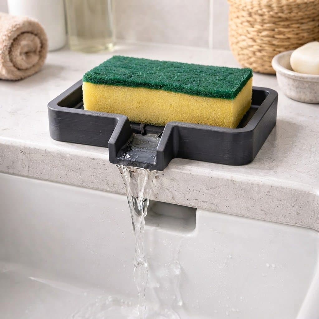 Porta Esponja com Dreno para Pia Organizador de Pia Porta Sabão Para Cozinha