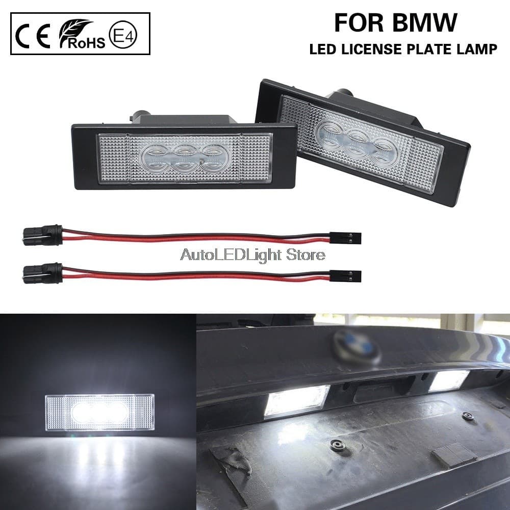 2 Pçs LED Número Da Placa De Licença Lâmpada Para BMW E81 E87 E63 E64 F20 F12 F13 Z4 E85 E86 E89 K48 F06 MINI R55 R55N R