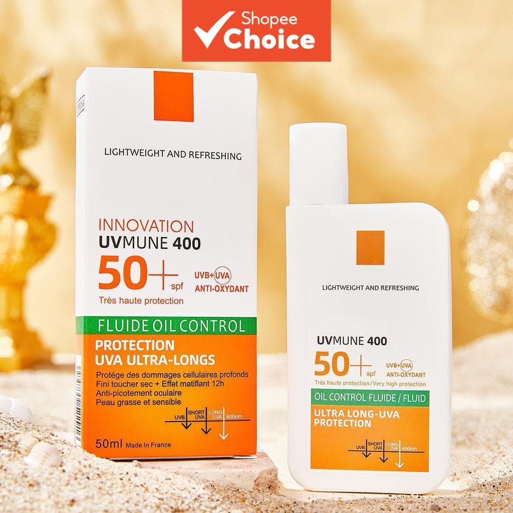Anthelios UVMUNE 400 Controle de Oleosidade FLUID FPS 50+ (50ml) - Protetor Solar para Pele Acneica/Oleosa