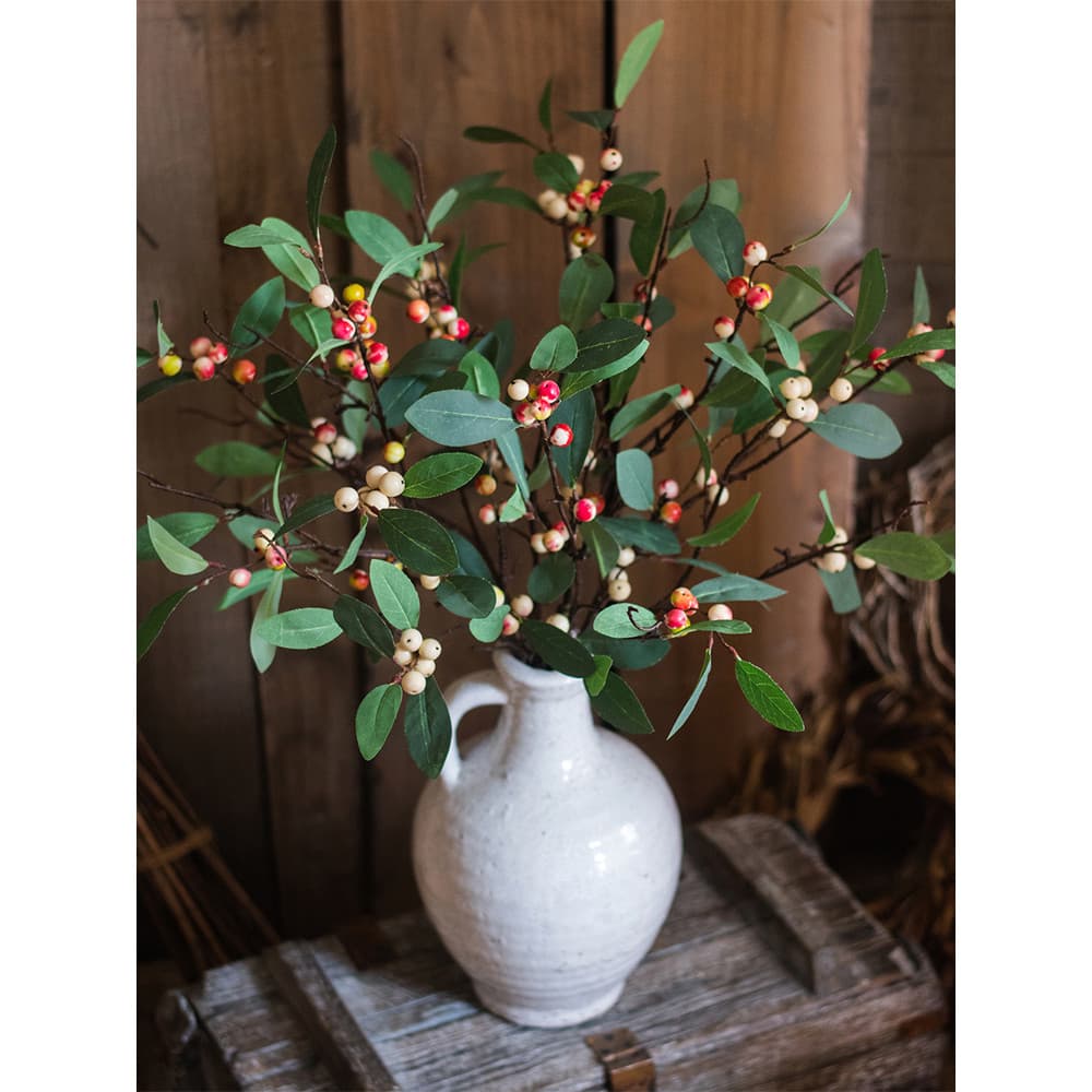 Holly Fruit Flor Artificial Decoração de flores artificiais Decoração de plantas verdes artificiais Sala de estar Mesa d