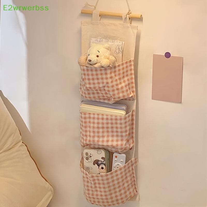 [E2wrwerbss] Bolsa De Armazenamento Rosa Ra Canvas De Quarto Montada Na Parede Multifuncional Para Livros , Joias E Iten