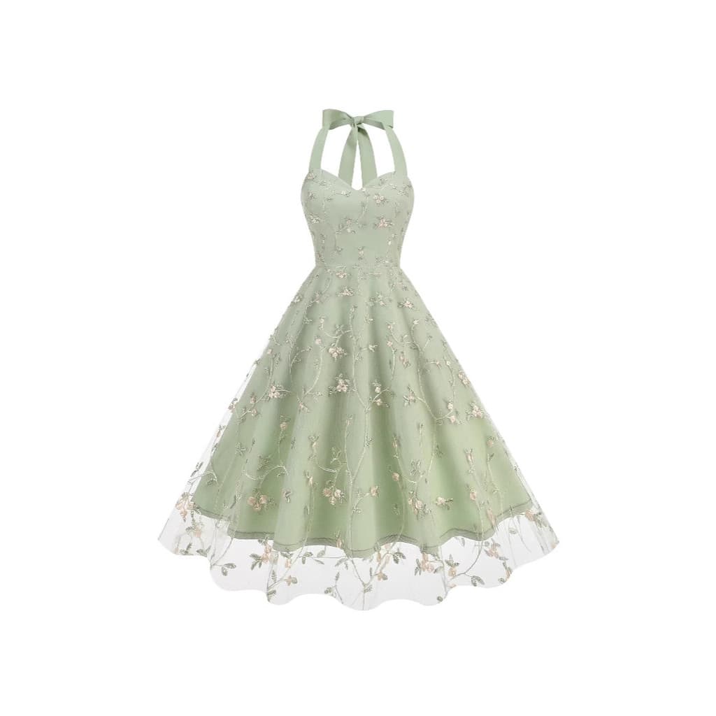 Cross-Border sem mangas estilingue vestido de comércio exterior malha bordado elegante moda saia
