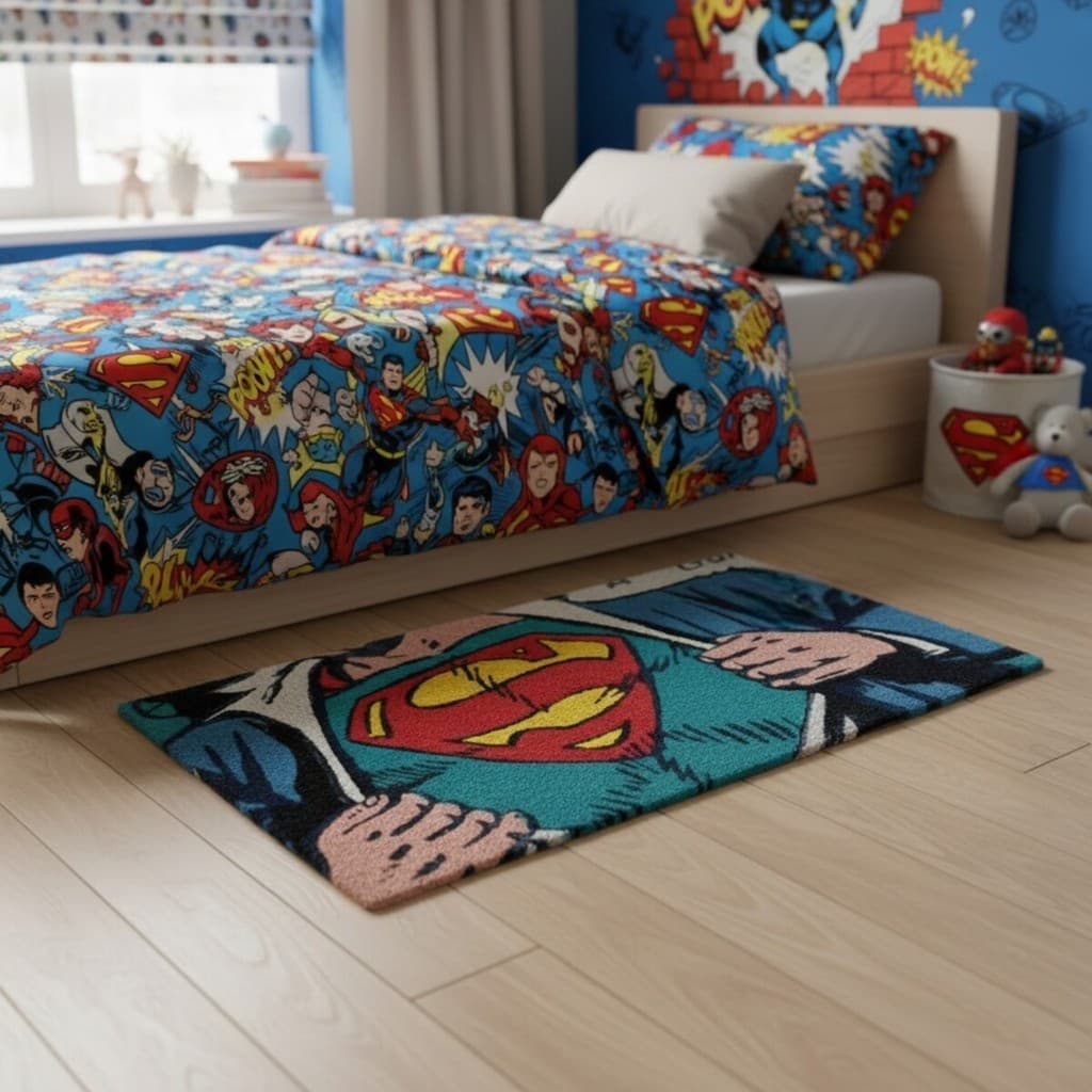 Tapete Capacho Superman Super-Homem Geek 75cm Entrada Fibra