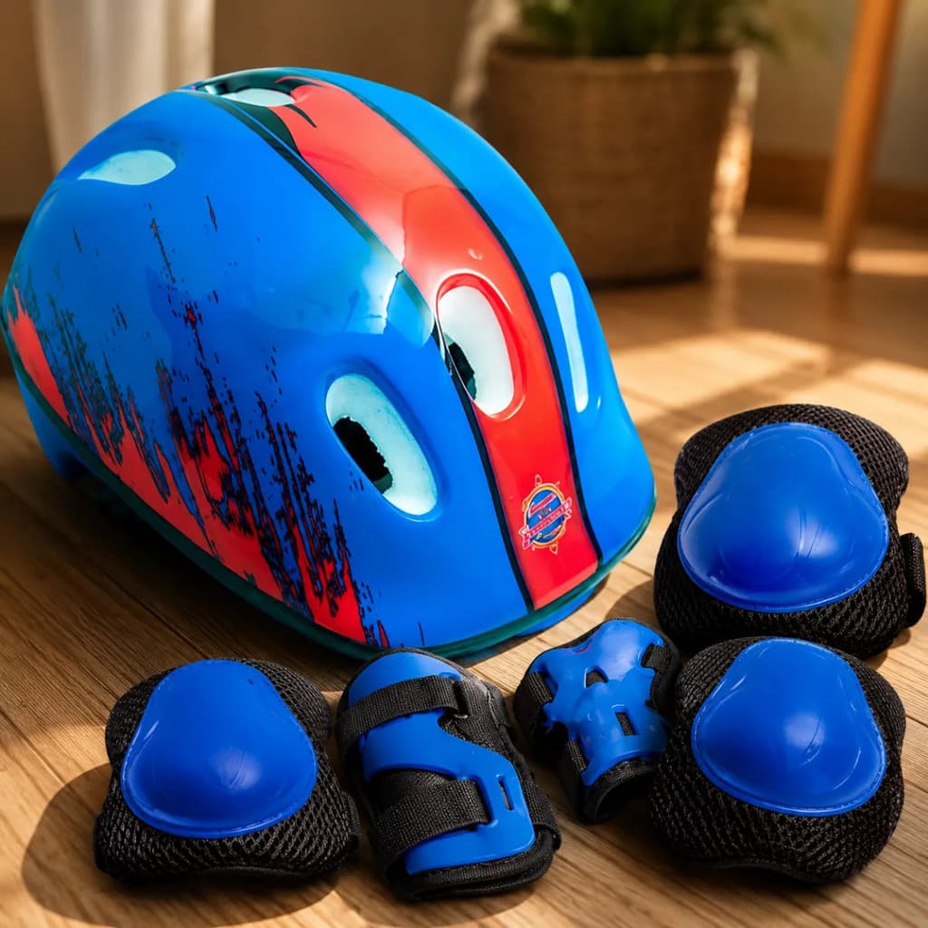 Kit Proteção Infantil 7 Peças Completo P/ Bicicleta E Patins