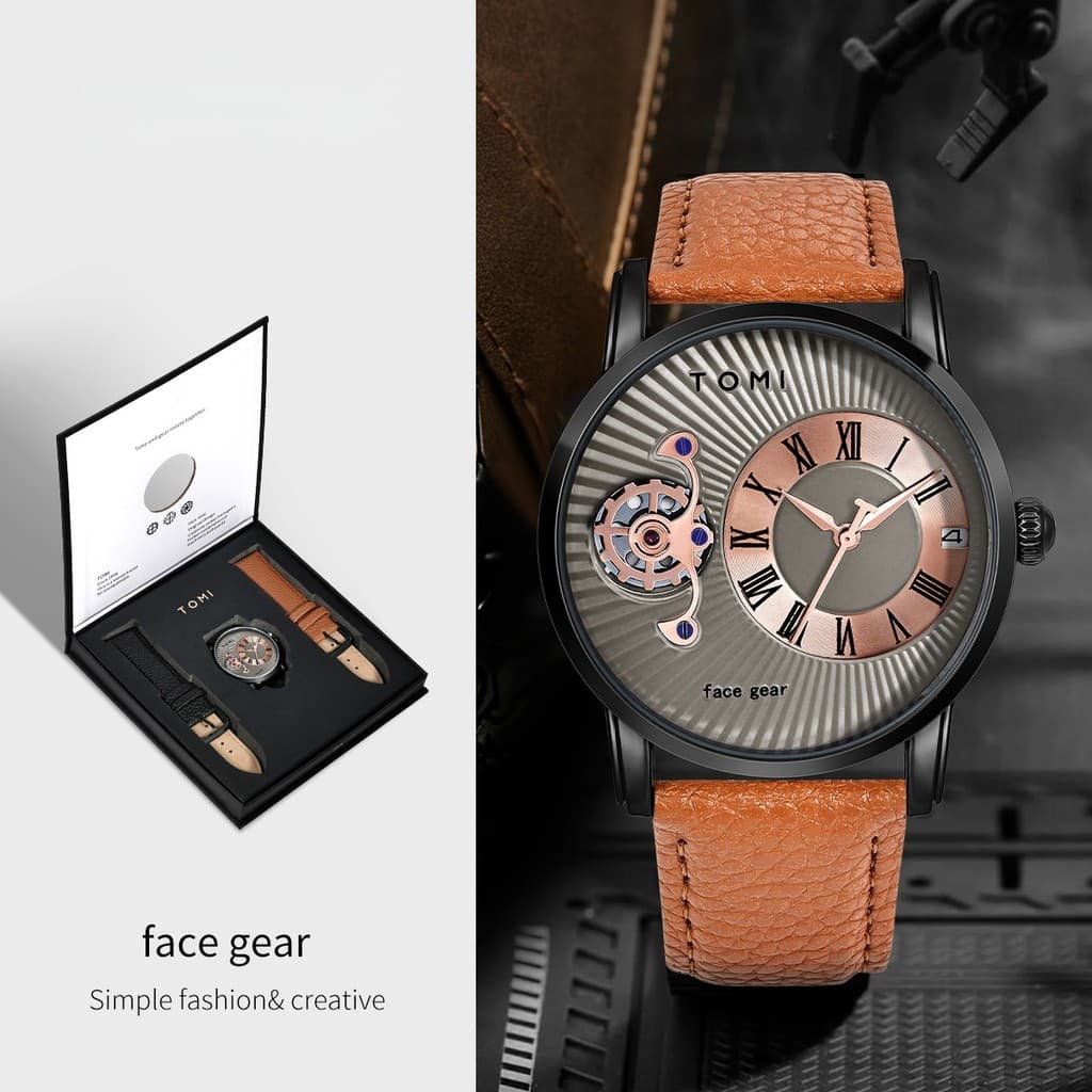 Relógio masculino relógio de quartzo cinto de negócios à prova dwaterproof água data relógio masculino nova caixa presen