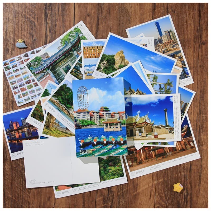 Xiamen cidade paisagem cartão postal tambor Langyu literário pequeno fresco lembrança turística presente cartão de atraç