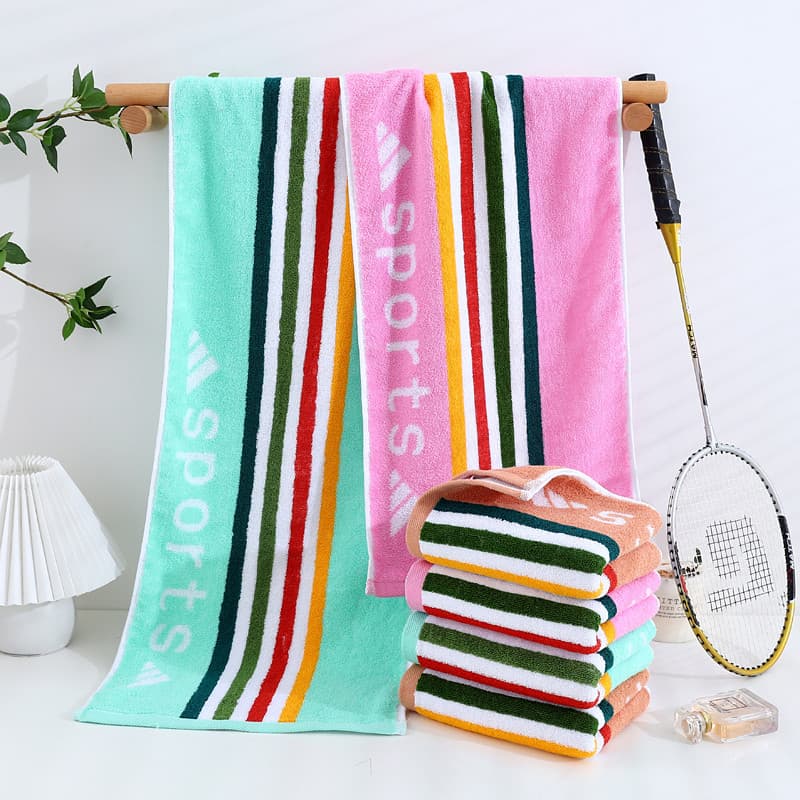 Toalha esportiva 34*120cm, toalha de banho de verão, tira longa, Fitness, absorvente de suor, algodão puro estendido, ti