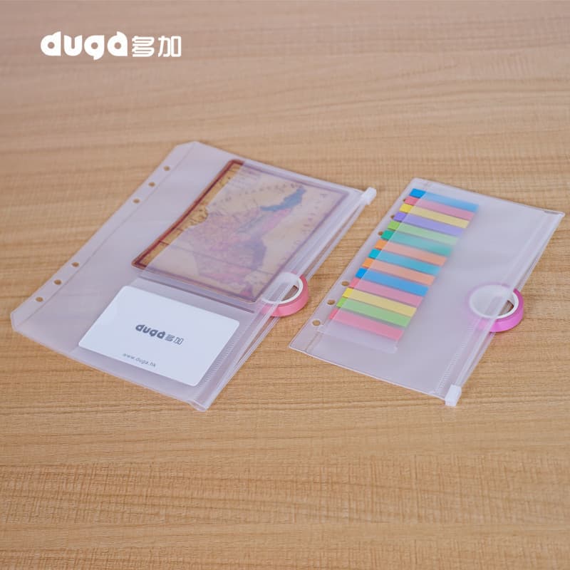 Mais caderno de folhas soltas Caderno removível Papelaria Notebook Mercadoria A5/A6 Estilo Bolsa de cartão de visita de