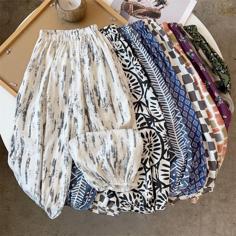 Crianças crianças algodão seda estilo fino calças Anti-mosquito meninas Bloomers meninos calças médias grandes crianças