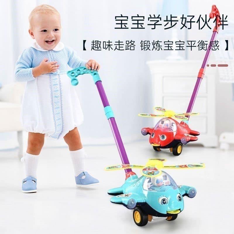 Novo produto push push Music Trolley brinquedo Animal crianças bebê criança ao ar livre negrito push Rod com roda de som