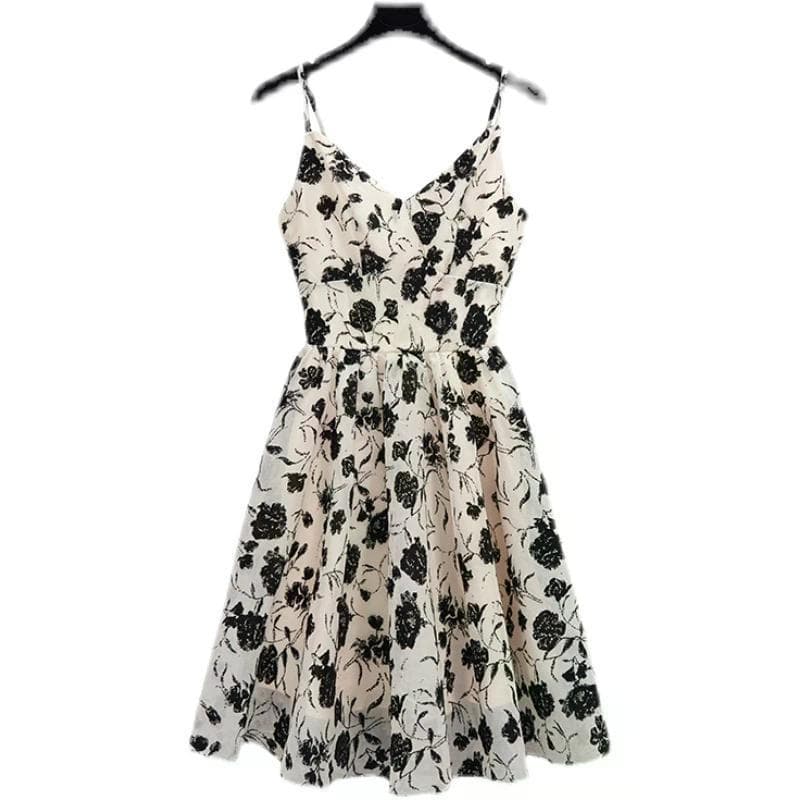 Novo tamanho grande roupas femininas solto mais magro olhar A linha estilingue vestido feminino estilo fino verão gordur