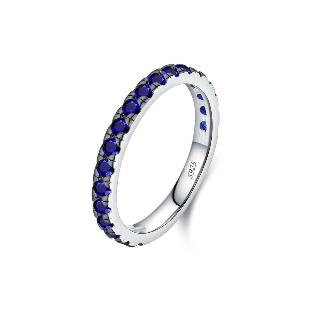 Anel de prata pura MMS925 com diamante azul vintage francês para mulheres, estilo doce e moderno, anel de luxo leve para