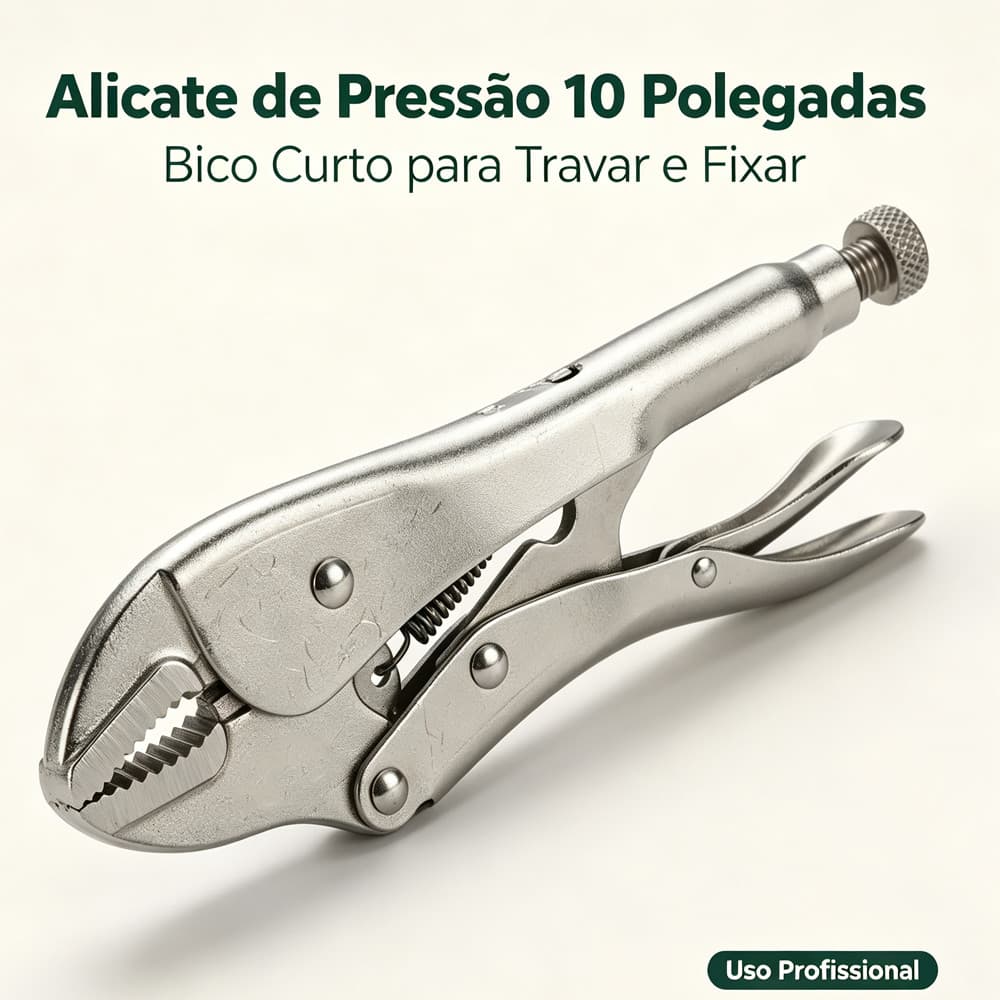Alicate de Pressão Em Aço Carbono Com Mordente Curvo 10 Polegadas 250mm