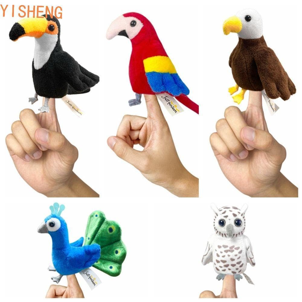 YISHENG Fantoche De Dedo De Pássaro , Boneca De Pelúcia Para Contar Histórias Papagaio , Mão De Animal