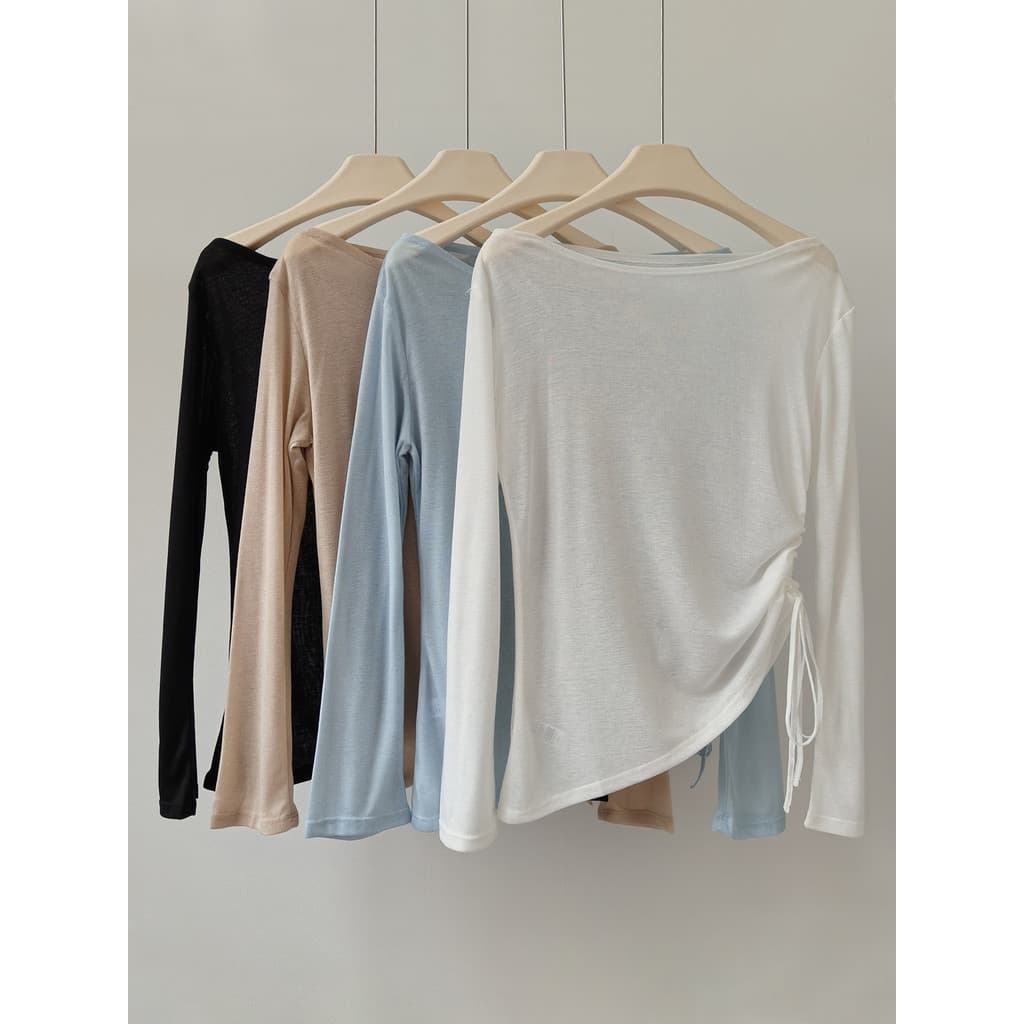 Solto Casual Yoga blusa feminina de manga comprida Hip-cobrindo topo plissado cordão T Pilates treinamento de Fitness Yo