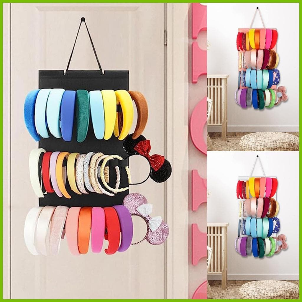 Montagem Na Parede Bandana Organizador 30 Laços Elásticos Segurando De Cabelo Hairbands Acessório Titular iadbr