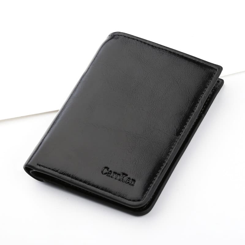 Crown Shop Carteira Masculina Popular Carteira High-End Couro Cera de Óleo Carteira Curta Masculina Horizontal Estilo Ve