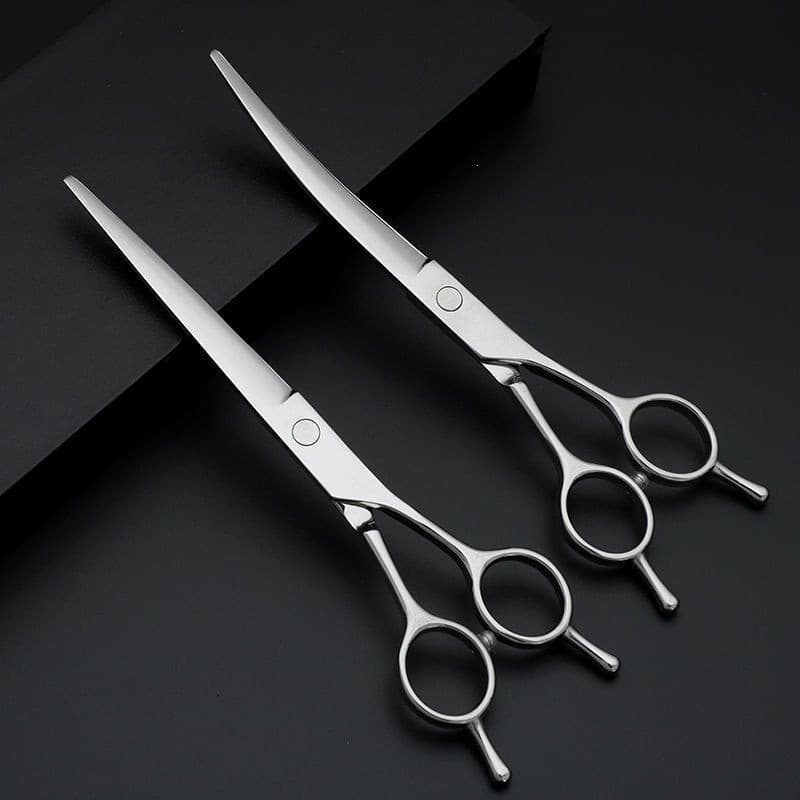 Conjunto de tesouras para tosa de animais de estimação, gato de pelúcia, cão reto, aparar dentes, tesoura curvada