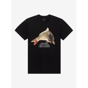 Camiseta Masculina Estampa Peixe com Letras Moderna Confortável Estilosa Tendência