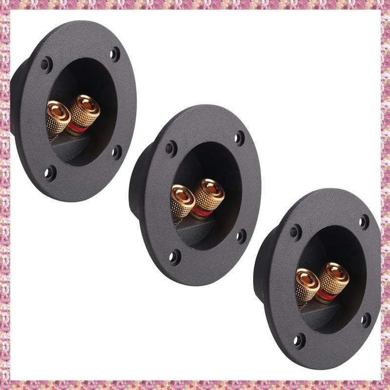 (Zsqa) 3 Peças DIY Casa Carro Estéreo 2 Vias Caixa De Alto-Falante Terminal Ligação Post Redondo Primavera Copo Conector