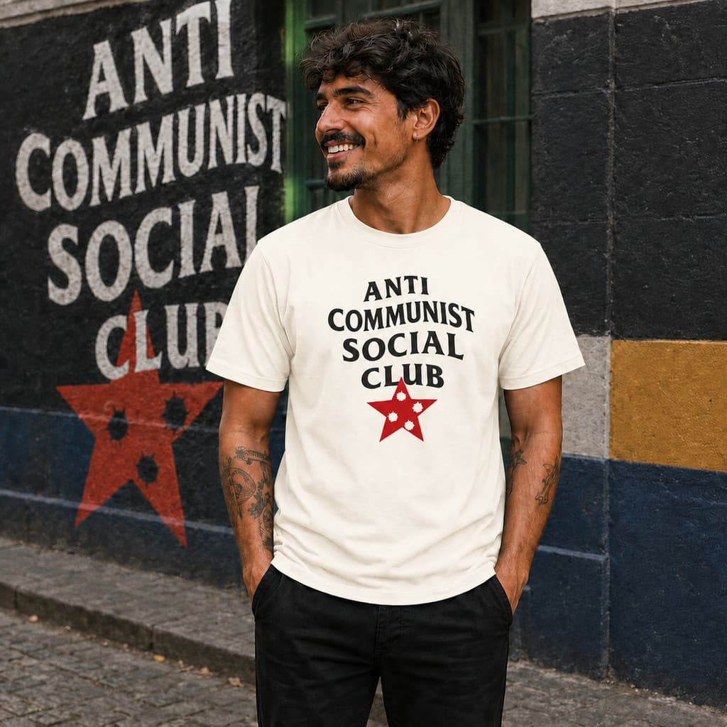 Camiseta Masculina Anti Comunista Brasil Estrela Estampada Algodão Moda Streetwear Confortável