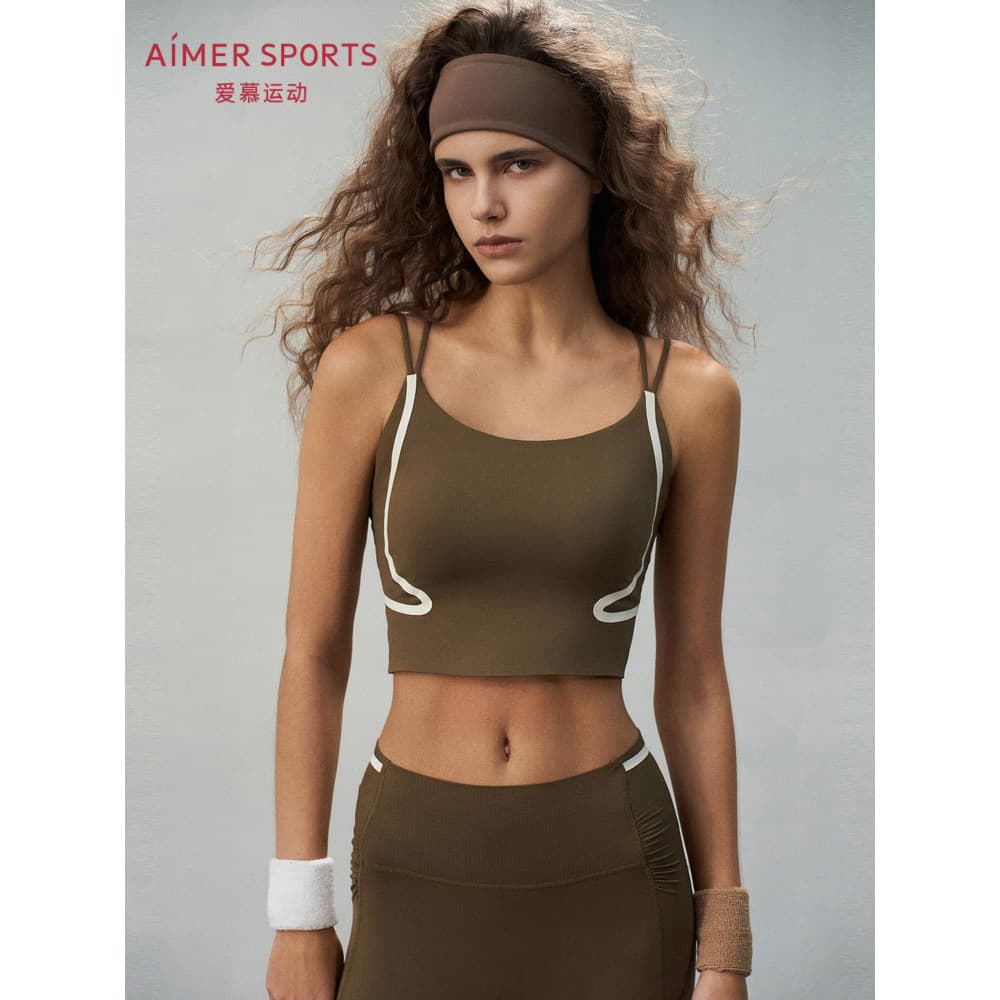 Aimu Sports Procurando Roupa Interior Feminina Linda Colete Traseiro Estilo Sutiã Longo Sem Fio de Baixa Resistência AS1
