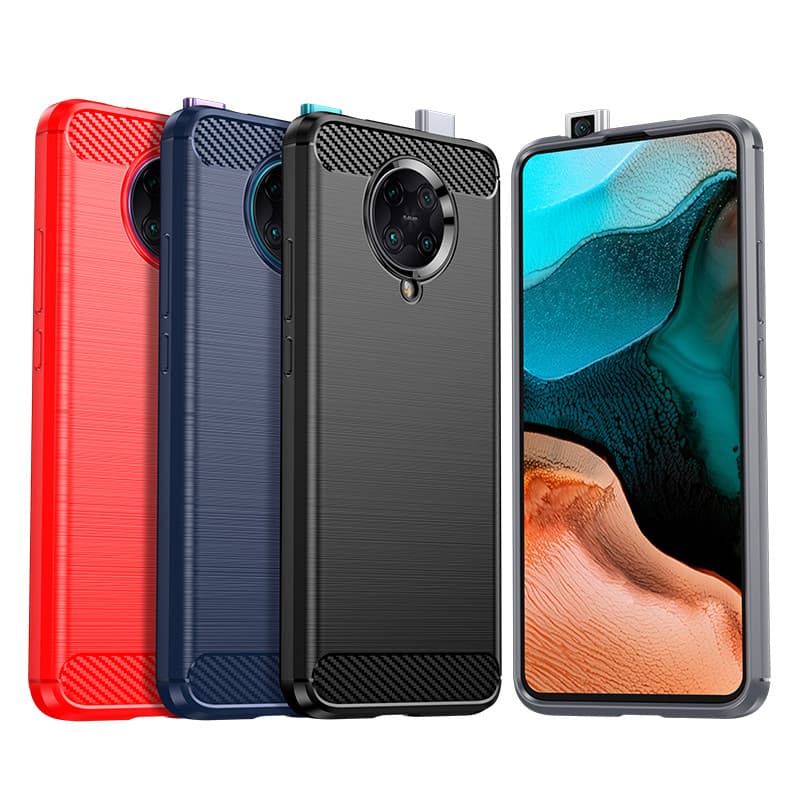 Adequado para redmi k30 pro caso de telefone redmi k30 pro Zoom escovado Mi Poco F2 pro padrão de fibra carbono redmi k3