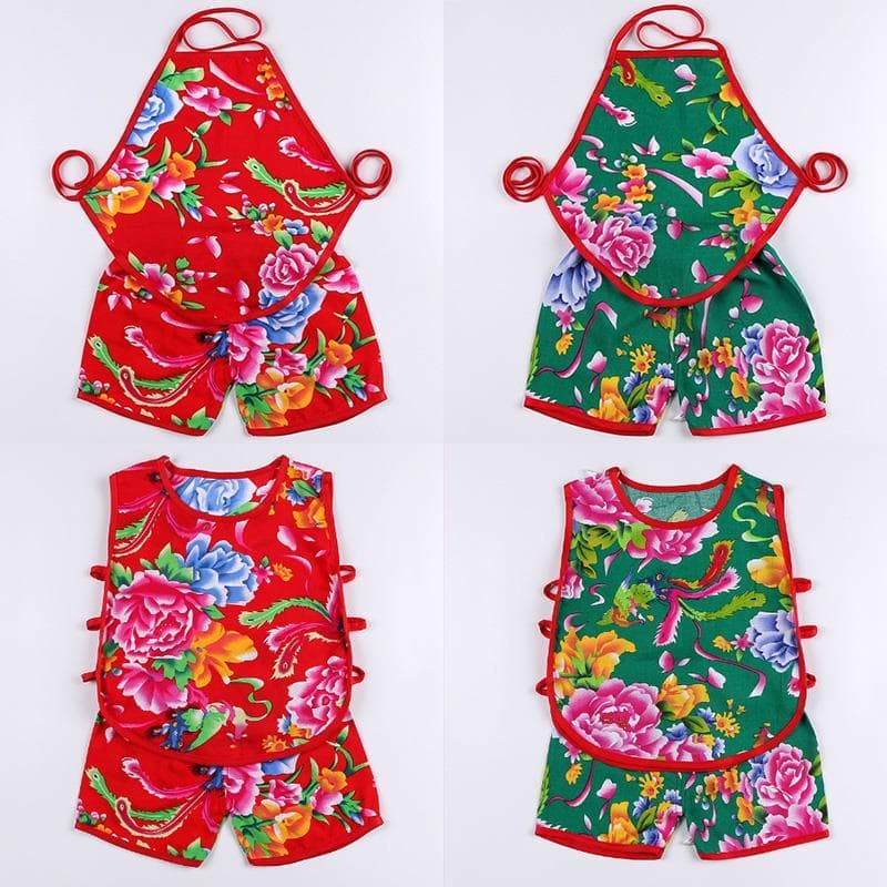 Dois anos de idade menino bebê menina verão nordeste grande flor pano roupas do bebê crianças verão engraçado criativo m