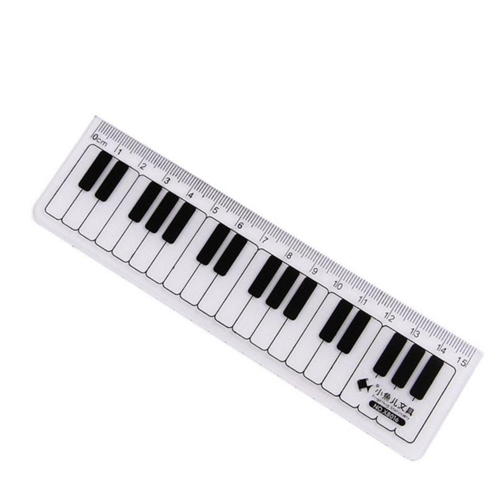 Réguas Retas Escala De Plástico Régua Portátil Crianças Presentes Material Escolar De Escritório Preto Branco Notas Musi