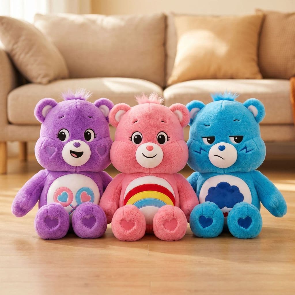 Três cores urso travesseiro boneca arco-íris urso boneca urso brinquedo de pelúcia Ragdoll bonito arco-íris urso ZE1S