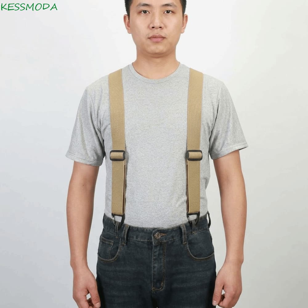 Suspensórios De Trabalho , Com 4 Fechos De Pinça Tipo X De 3.8 Cm De Largura , Ajustáveis Elegantes Antiderrapantes