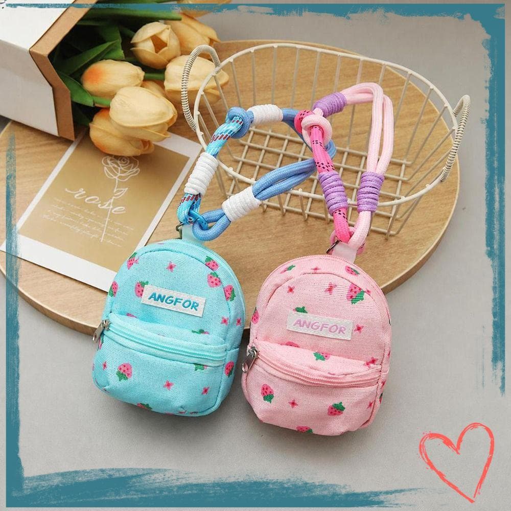 MIHAN Mini Bolsa Crossbody , Pingente De Moedas Com Design De Estampado Floral , Chaveiro Anti-Perda E