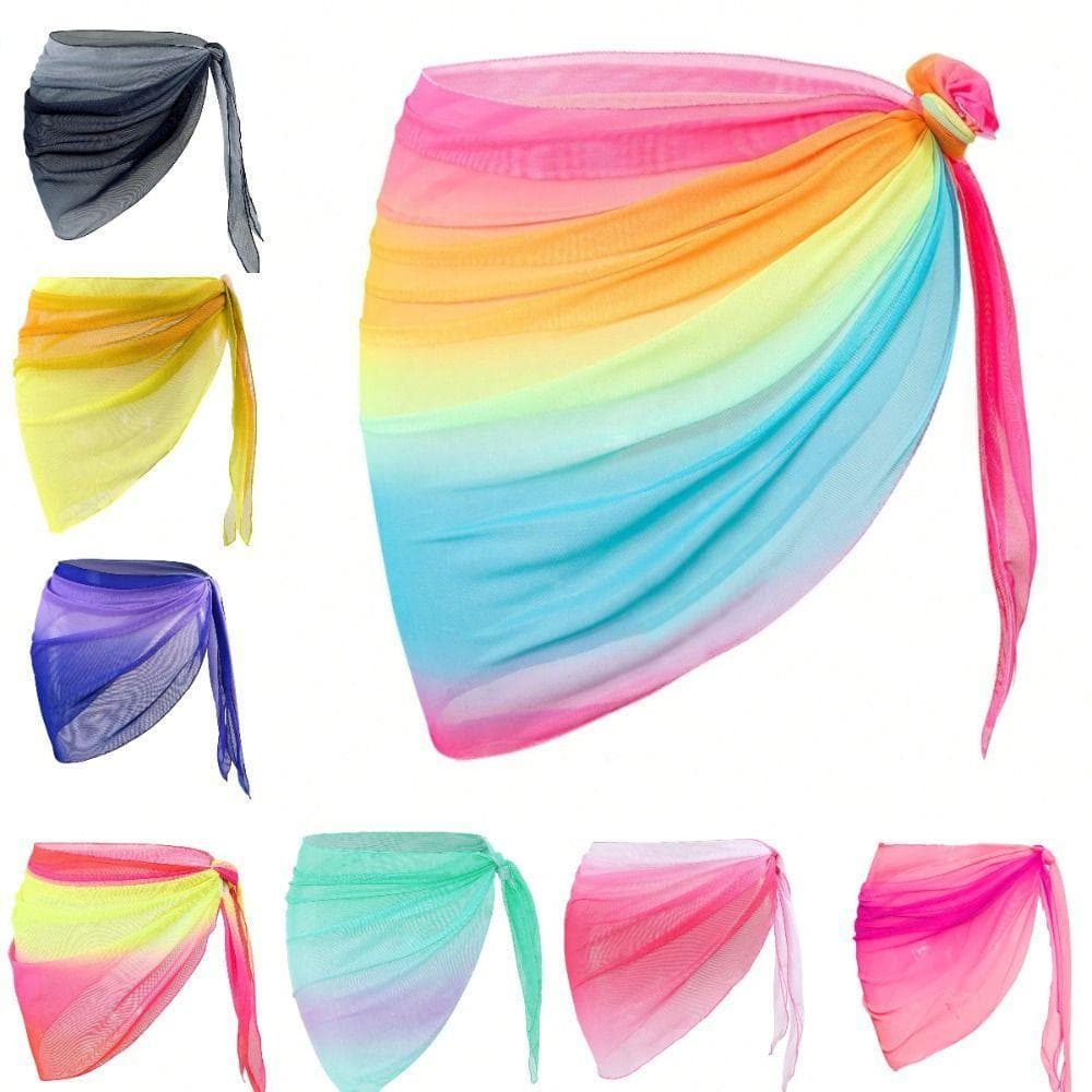 CHLIZ Coberturas De Maiô , Vestido De Praia Com Material De Chiffon Proteção UPF , Xale De Roupa De Banho De Tecido Tran