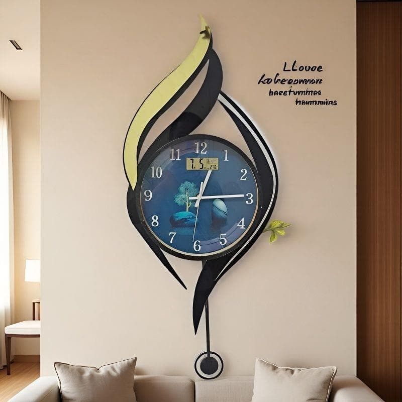 Decoração da sala de estar relógio parede quarto estudo pendurado luz luxo criativo casa arte relógio simples moda resta