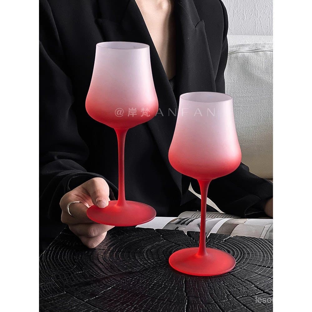 Taça de vinho tinto com gradiente minimalista, taça alta para uso doméstico, taça de champanhe de vidro elegante e luxuo