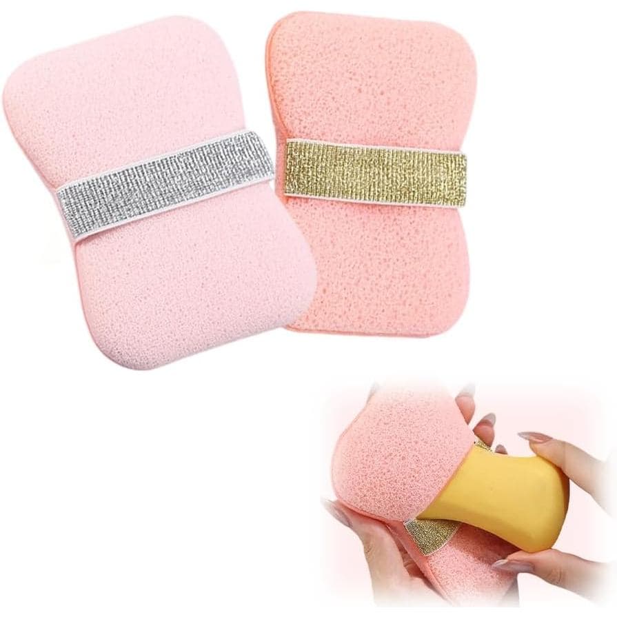 Esponja de Banho com Saco para Sabonete, Esponja de Bolso para Sabonete (Rosa) 9Y2Q
