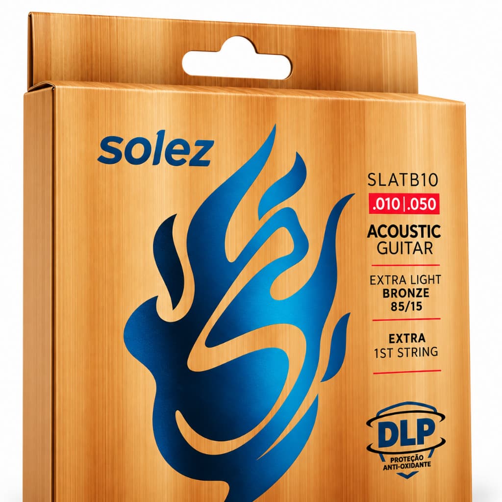 Cordas de Violão Encordoamento Solez SLATB10 Violão Bronze 85/15 Calibre 0.010