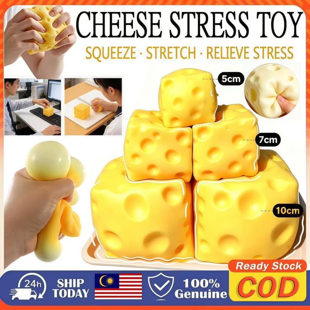 Jumbo Cheese Cube Squishy Stress Toy Slow Rising Squeeze Fidget Alívio De Ansiedade Para Escritório Infantil Estoque Pro