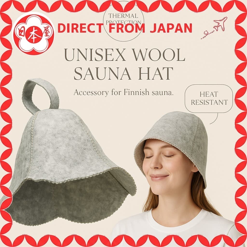 Chapéu Touca de Sauna em Lã Unissex Proteção Térmica para Cabelo e Couro Cabeludo Acessório Sauna Finlandesa