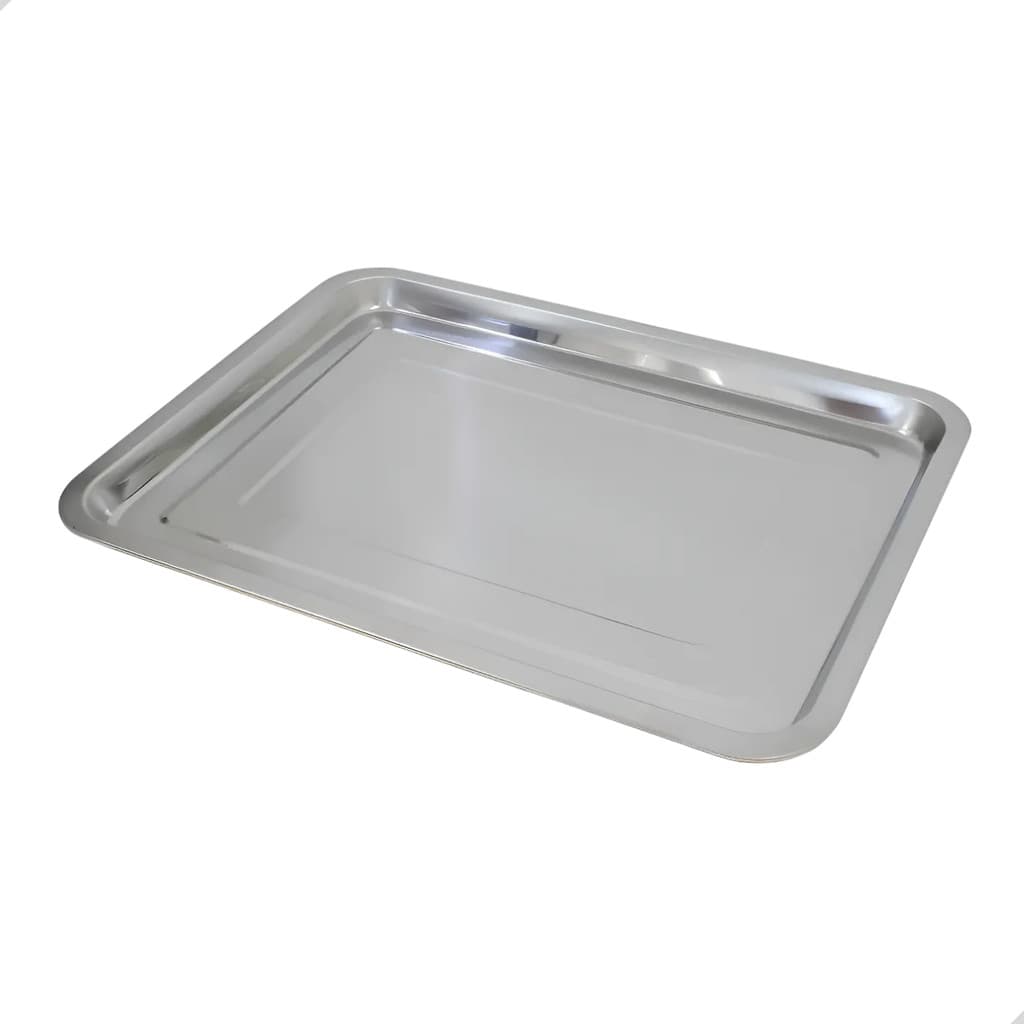 Bandeja de Inox Inoxidavel Retangular 31x21 Garçom Servir Restaurante Bar