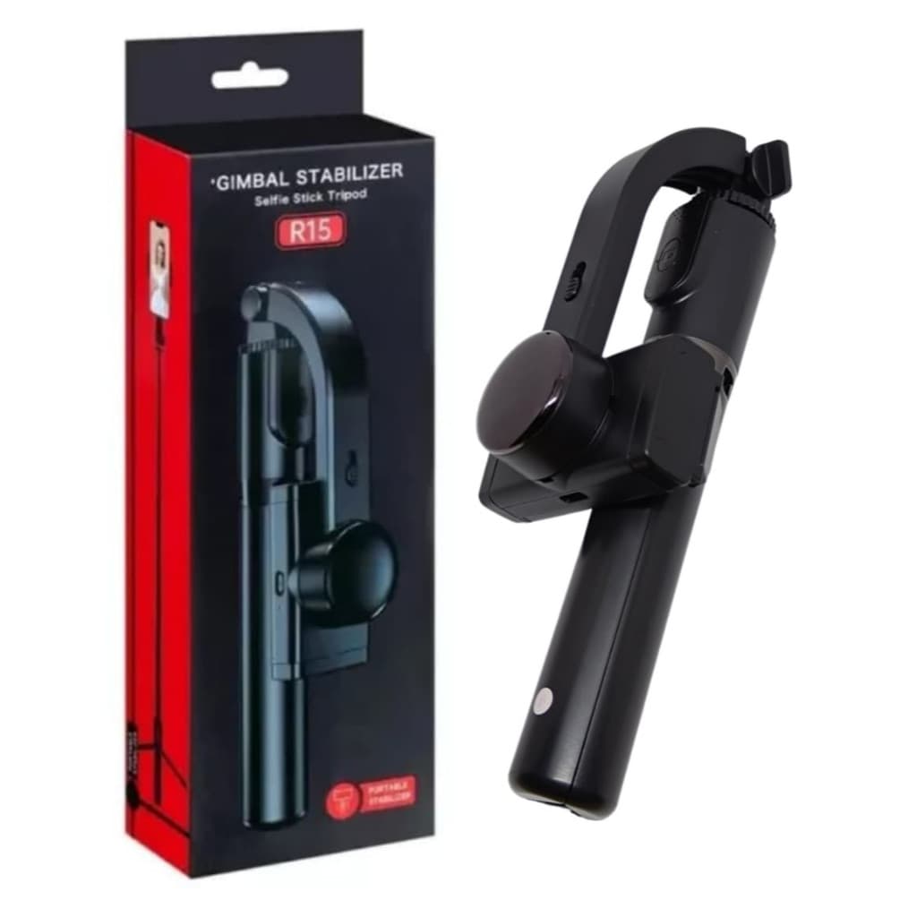 Estabilizador Celular Gimbal R15 Bluetooth Tripé Foto Preto (envio imediato)
