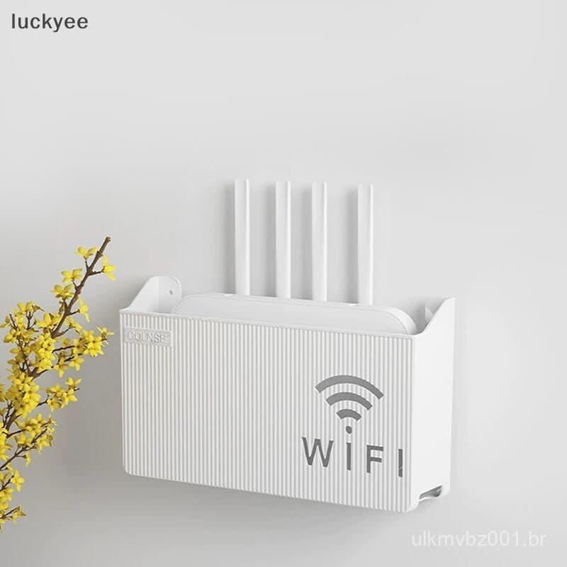 luckyeo Bins Router Box Montado Na Parede Console De Mídia De Escritório Wifi Caixas De Armazenamento Sem Fio Rack Hangi