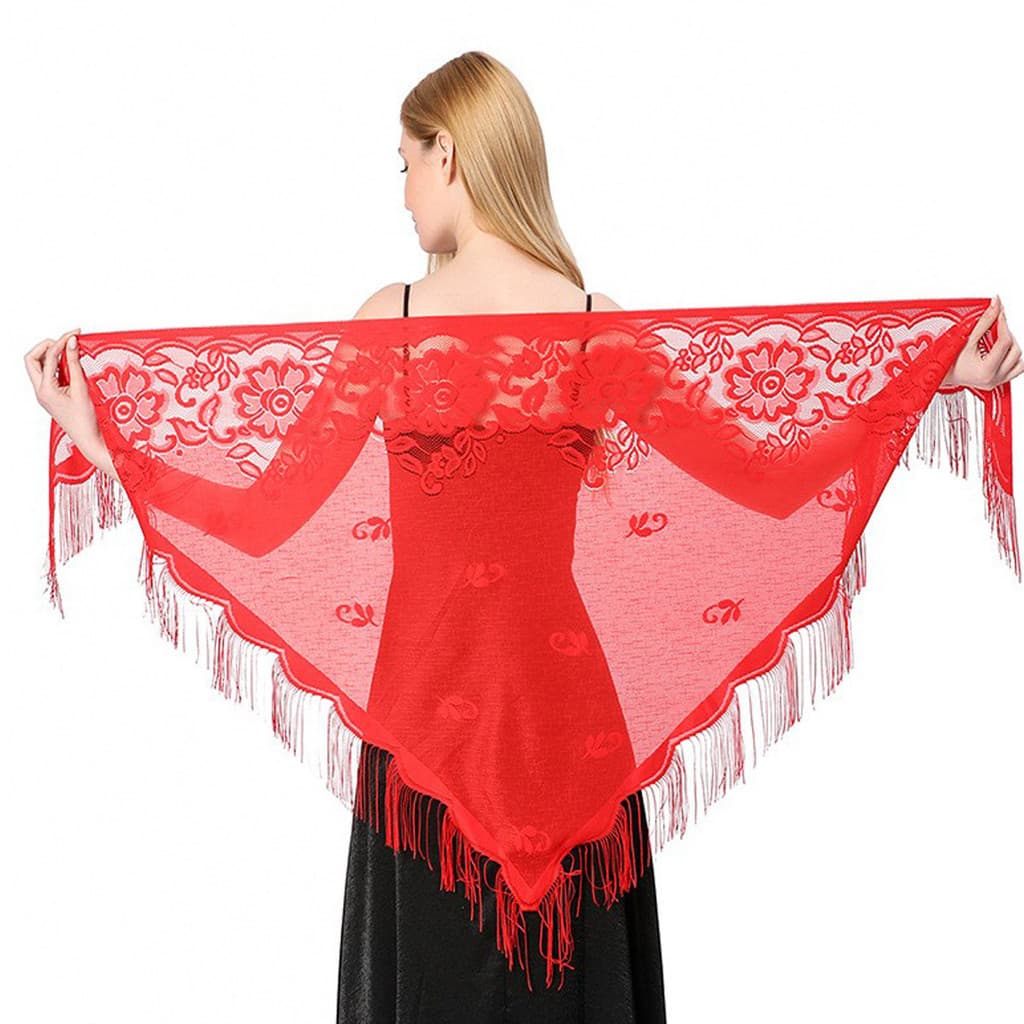 Primavera verão novo estilo ar condicionado quarto renda triângulo cachecol feminino exterior Cheongsam vestido Hanfu xa