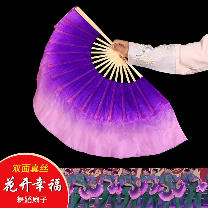 Leque de dança de seda flores originais florescer felicidade montanha oeste dança folclórica pequena flor jogar Hub luz