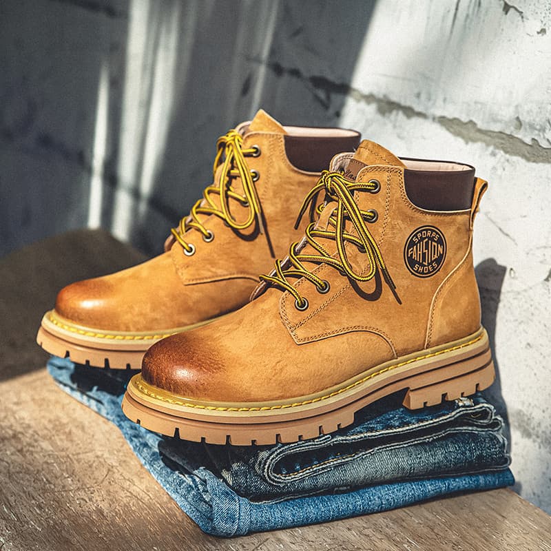 Martin botas masculinas de alta qualidade 2025 novo estilo couro genuíno casal ruibarbo botas estilo britânico de alta q