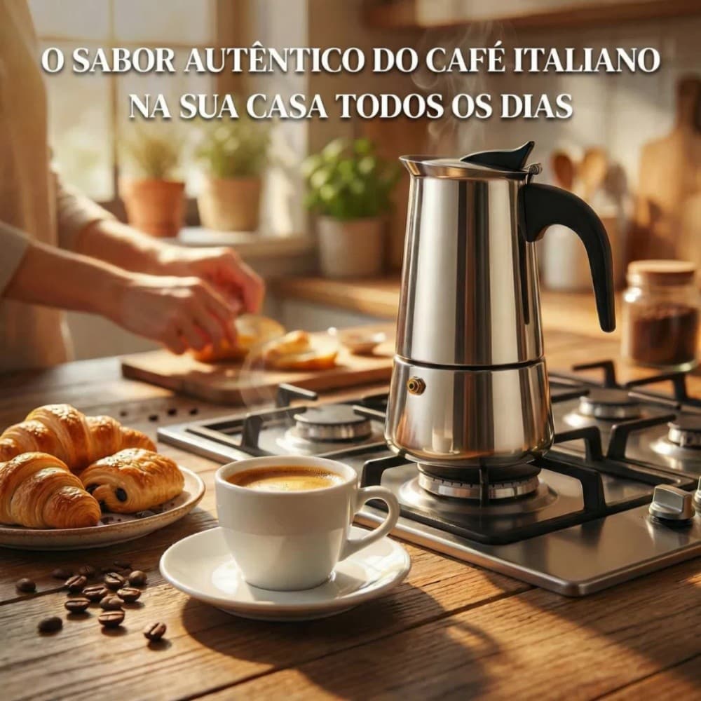 Cafeteira Moka Italiana Multiuso 4/6/9 Xícaras para Casa, Escritório e Viagem